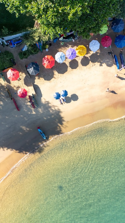 Praias e restaurantes